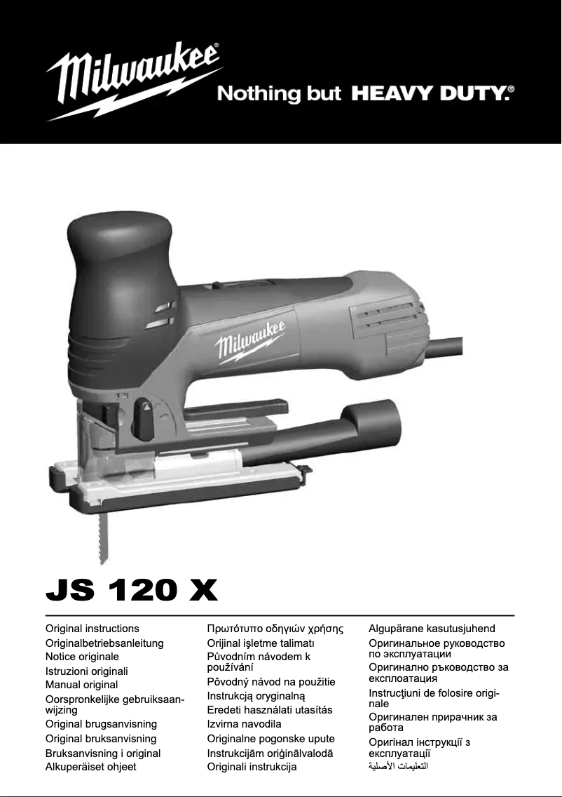 Page 1 of the manual User Manual Milwaukee JS 120 X