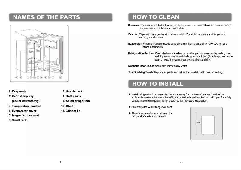 First page image of the manual for FR160BL