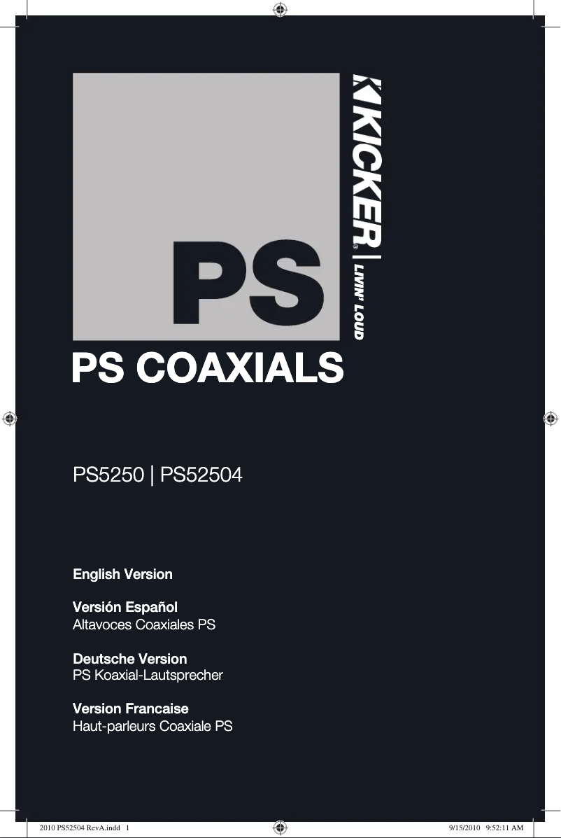 Image de la première page du manuel de l'appareil PS 5.25"