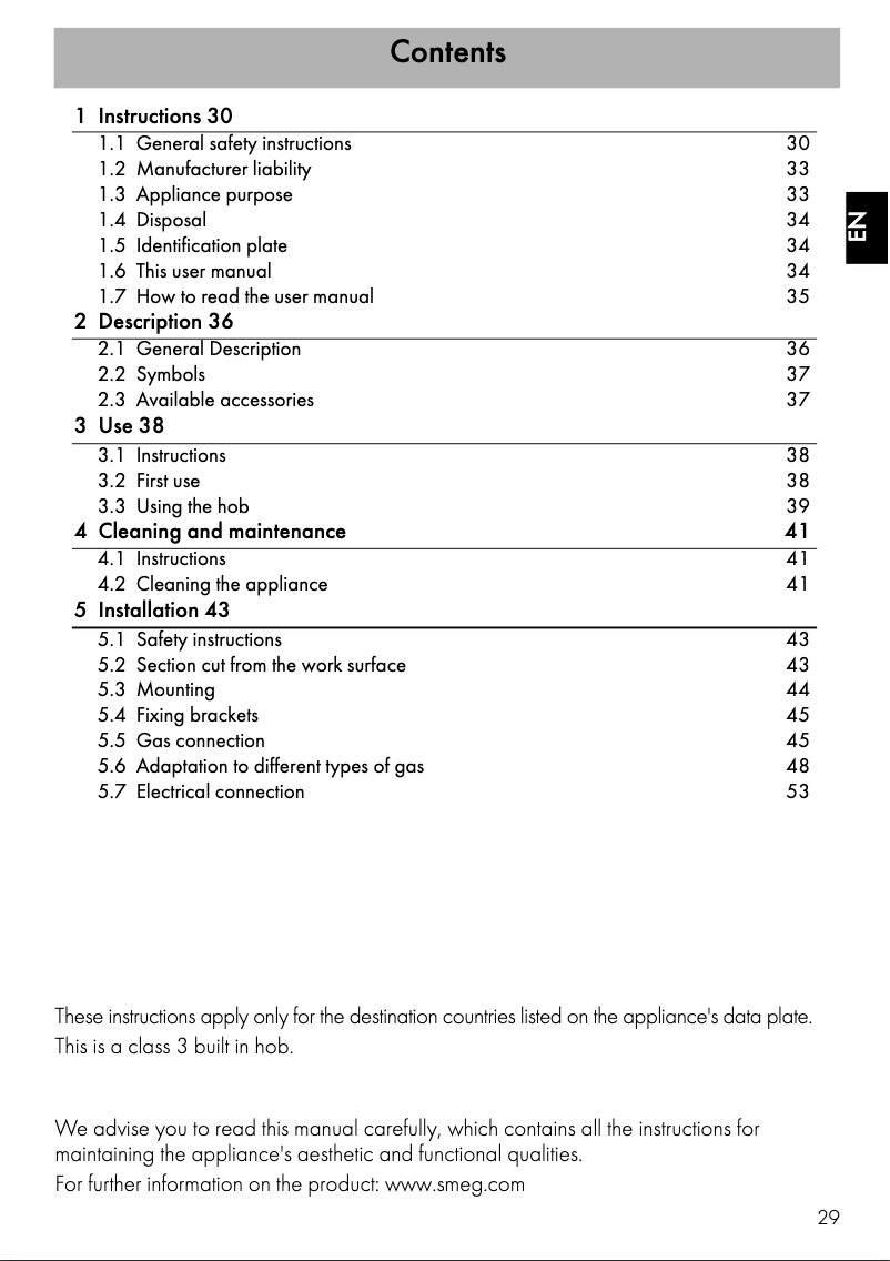 Page 1 of the manual User Manual Smeg PV175SD