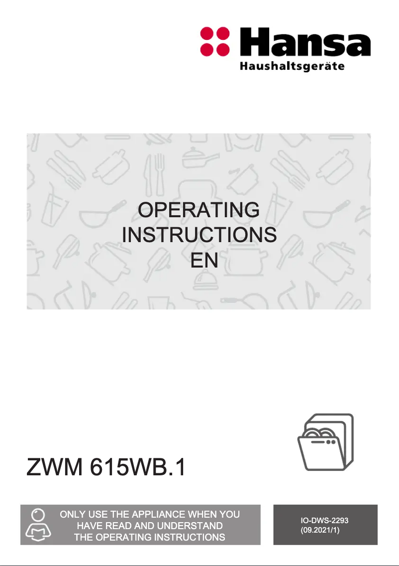 Page 1 of the manual User Manual Hansa ZWM 615WB.1