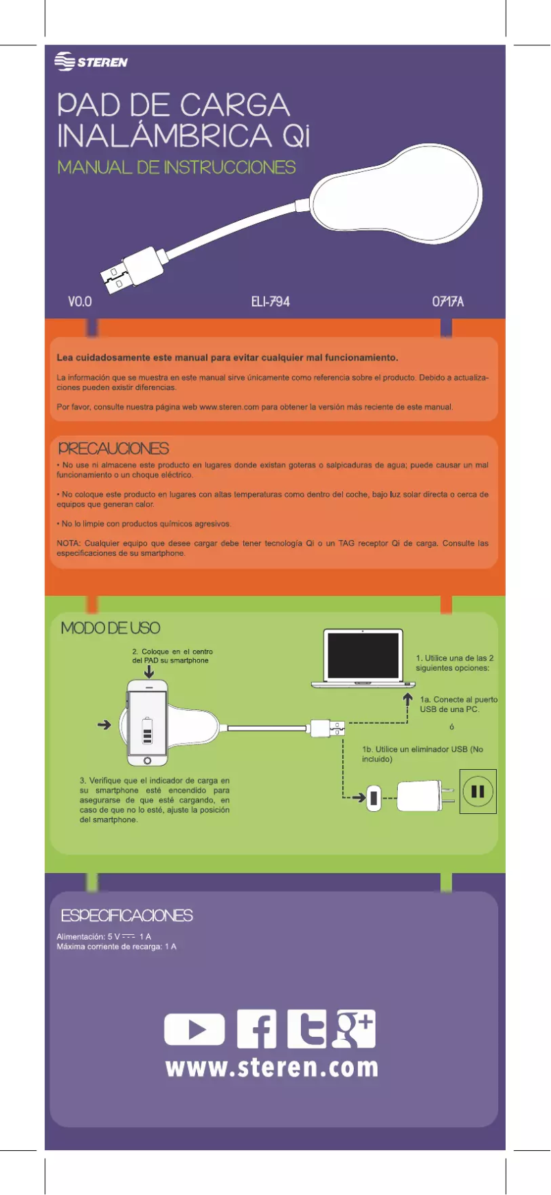 First page image of the manual for ELI-794