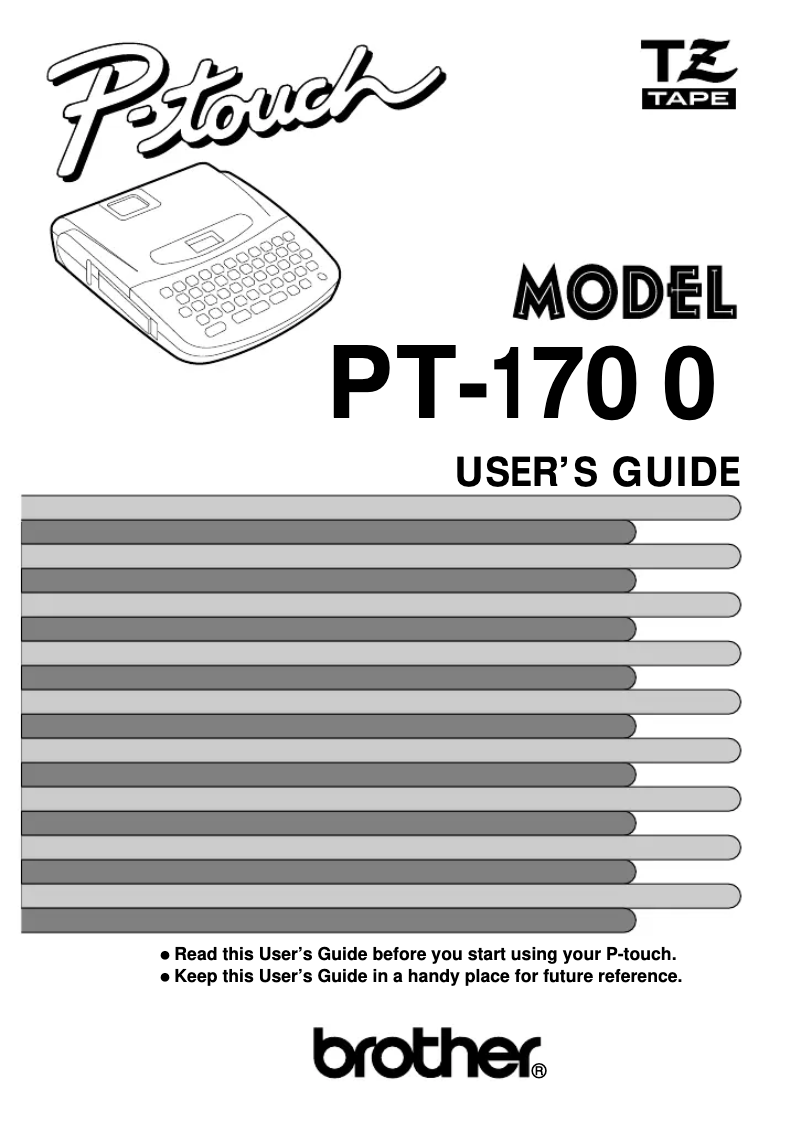 First page image of the manual for P-Touch 1700