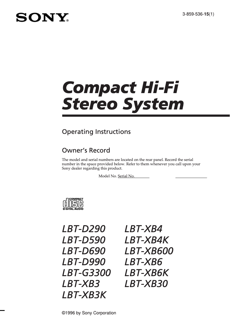 First page image of the manual for LBT-D690