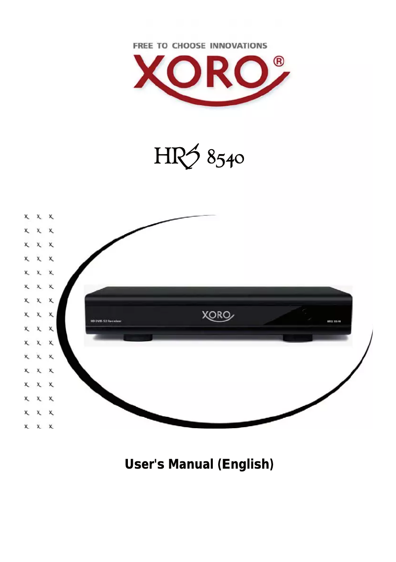 Page 1 of the manual User Manual Xoro HRS 8540