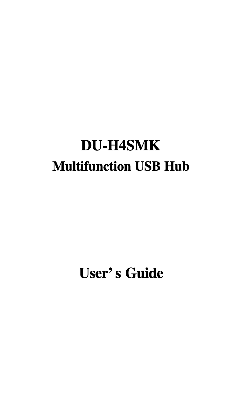 Page 1 of the manual User Manual D-Link DU-H4SMK