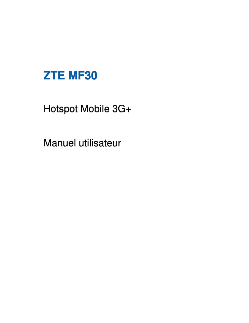 First page image of the manual for MF30
