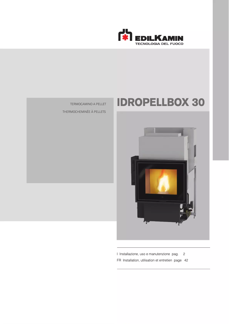 First page image of the manual for IDROPELLBOX 30
