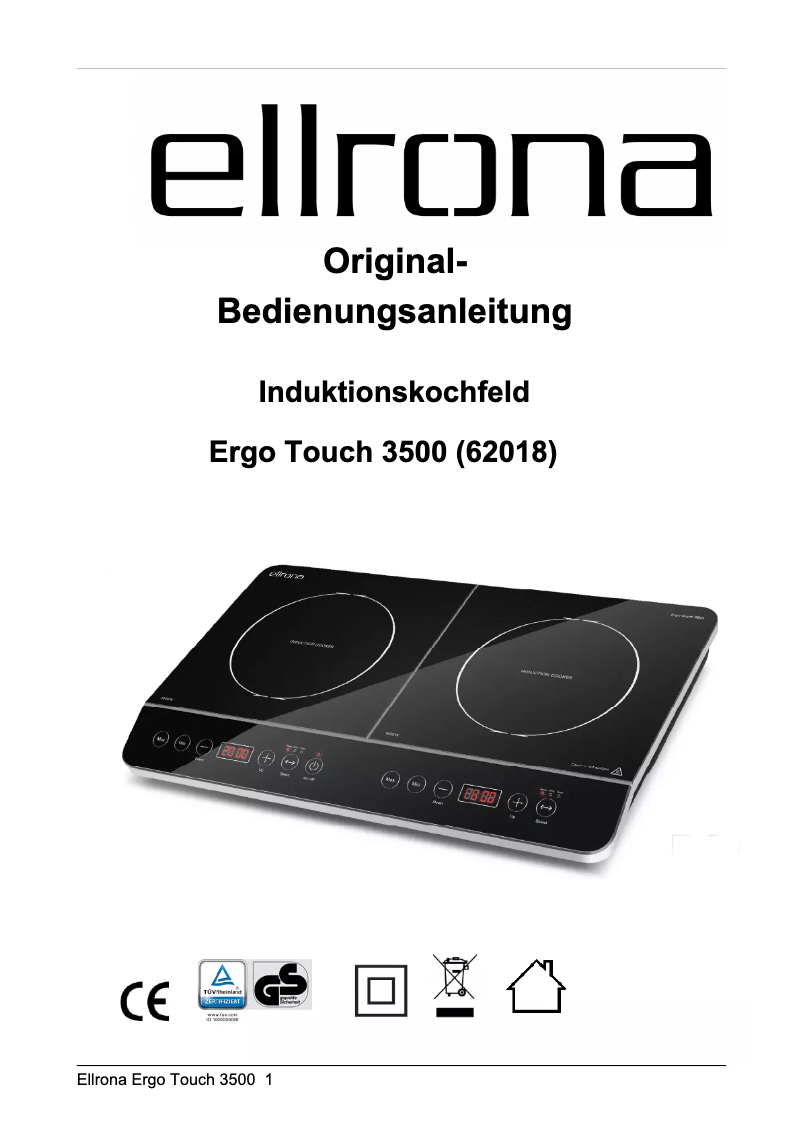 First page image of the manual for Ergo Touch 3500