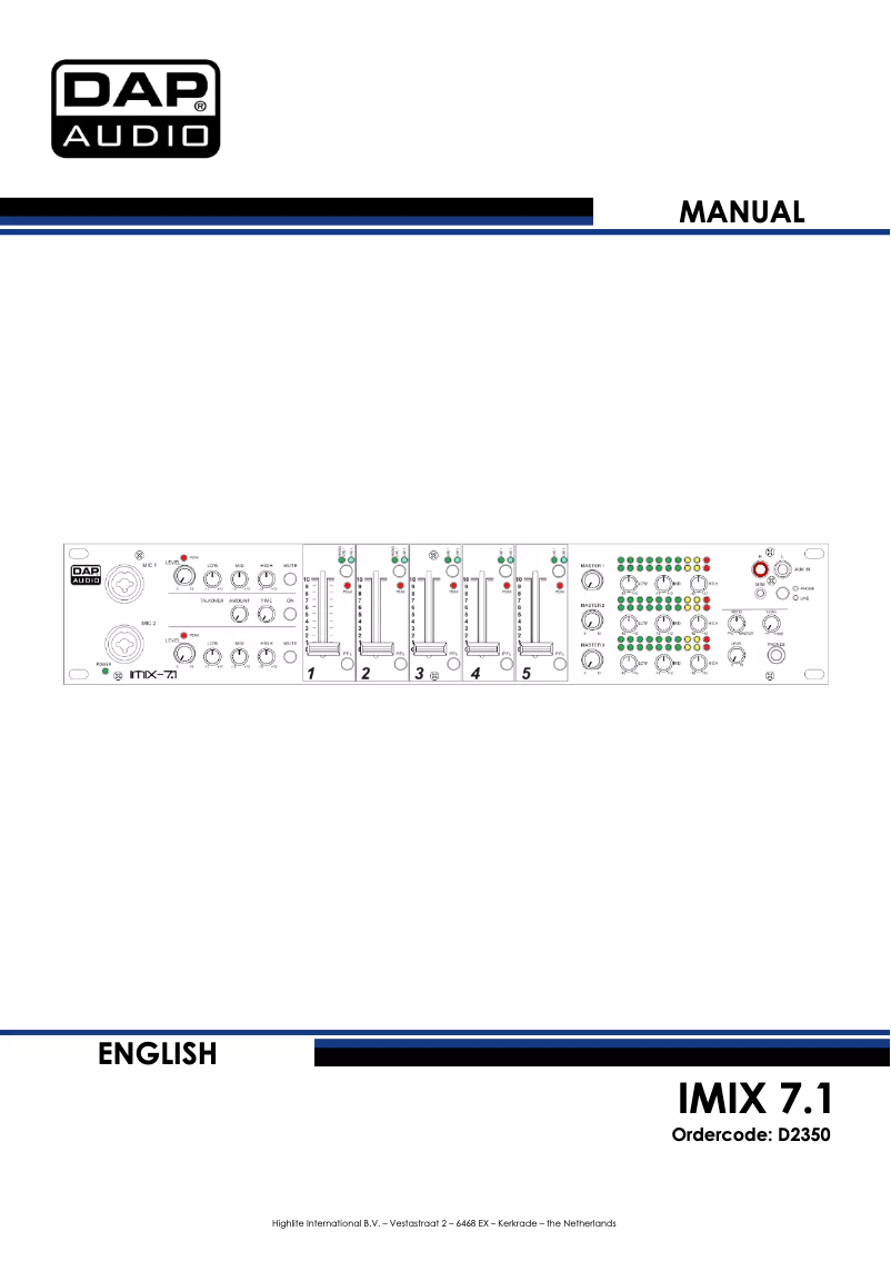 Page 1 de la notice Manuel utilisateur DAP-Audio IMIX-7.1