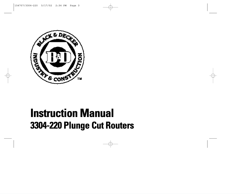 First page image of the manual for 3304-220