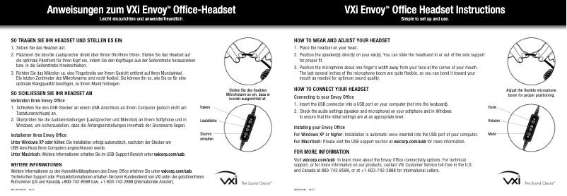 Page 1 of the manual User Manual VXi Envoy Office 2010U