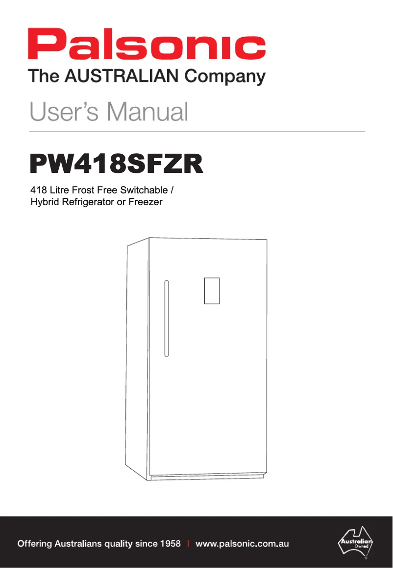 Page 1 of the manual User Manual Palsonic PS418SFZR