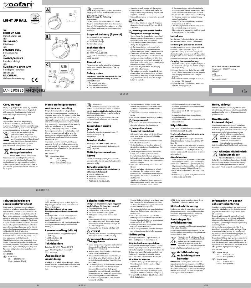 First page image of the manual for IAN 290885