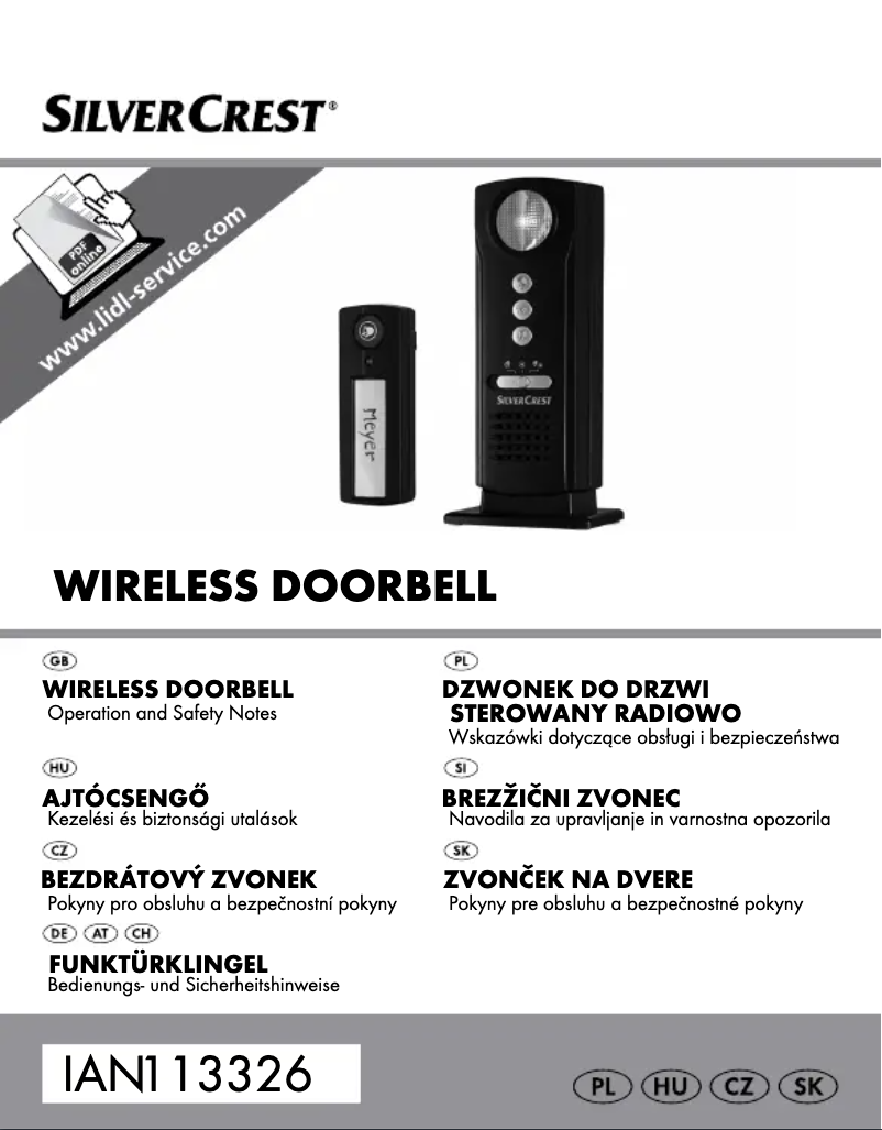 First page image of the manual for IAN 113326