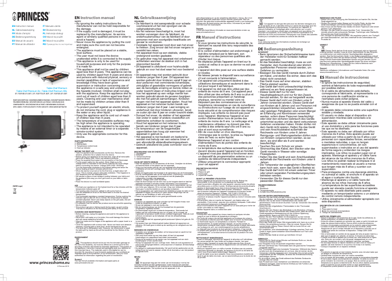 Image de la première page du manuel de l'appareil Table Chef Premium XXL