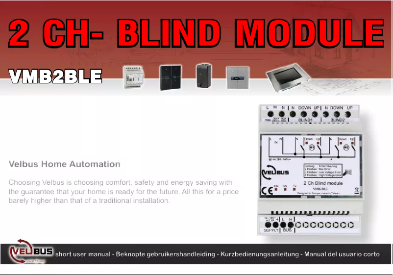 Page 1 of the manual User Manual Velbus VMB2BLE
