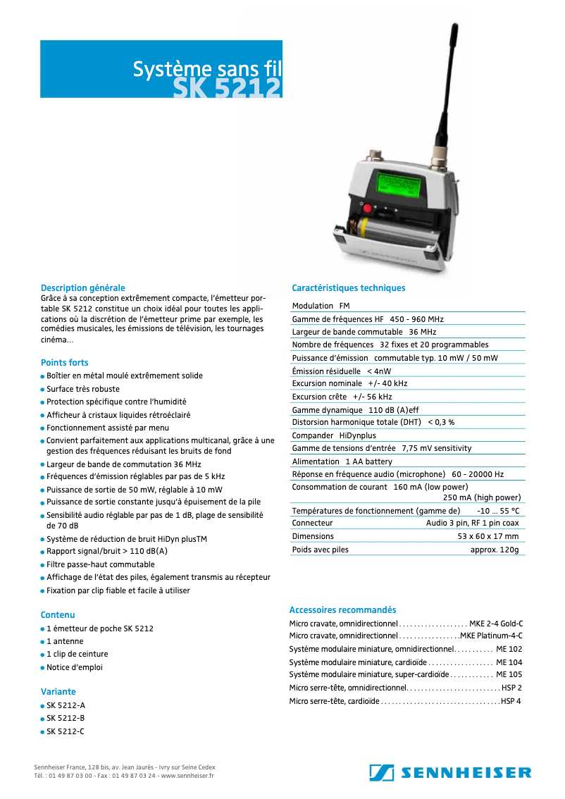 First page image of the manual for SK 5212