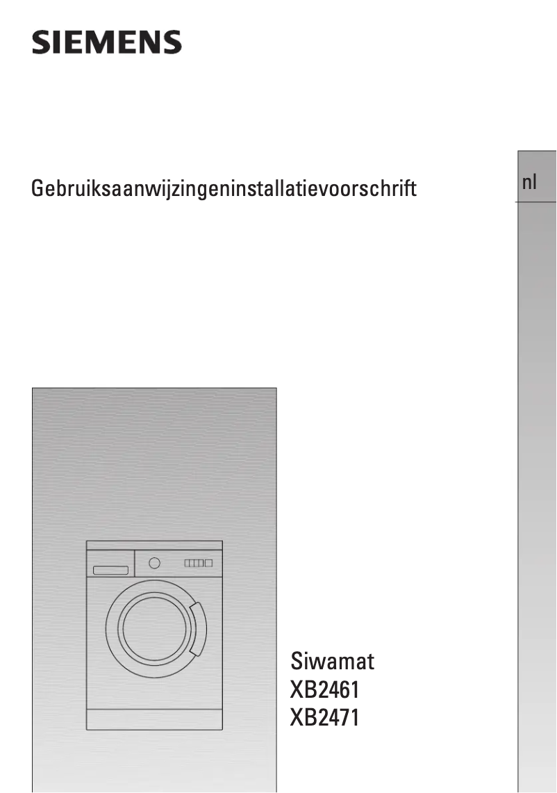 First page image of the manual for WXB2461