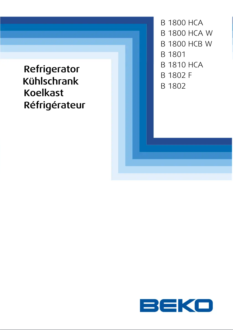 Page 1 of the manual User Manual Beko B 1802 F