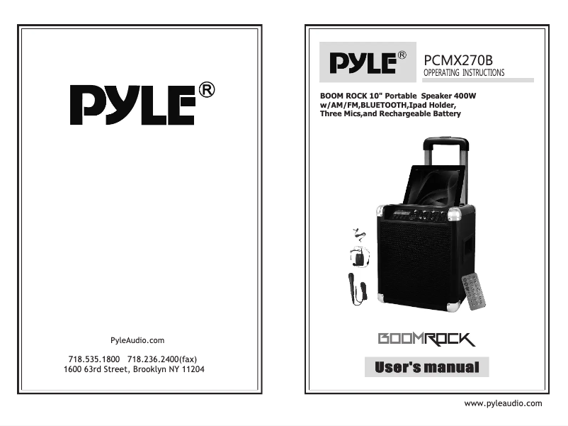 Page 1 of the manual User Manual Pyle PCMX270B