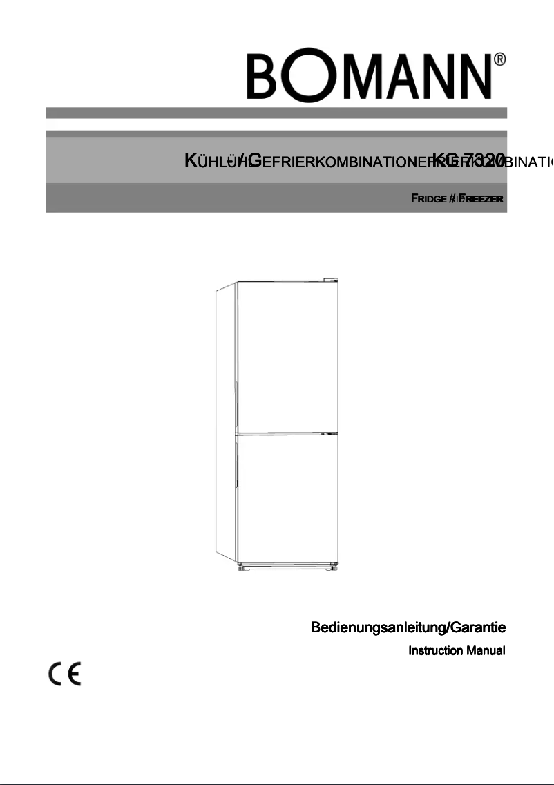 First page image of the manual for KG 7320