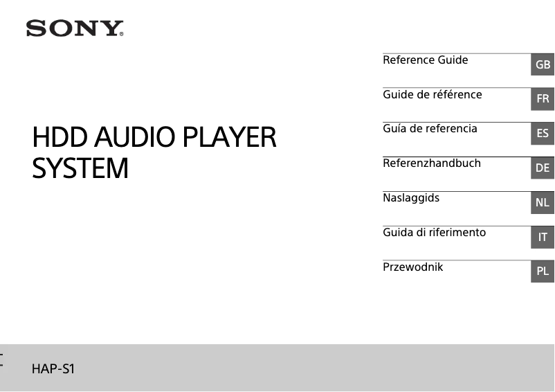 Page 1 of the manual User Manual Sony HAP-S1