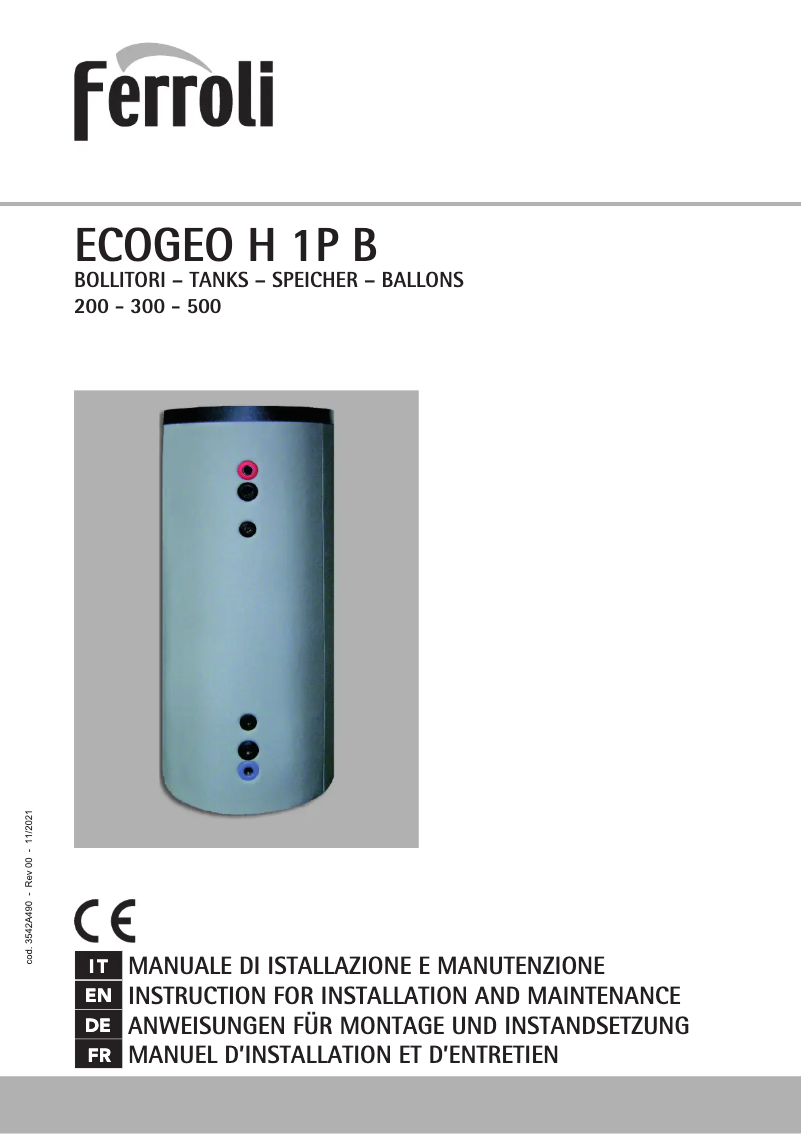 First page image of the manual for Ecogeo H-1 P