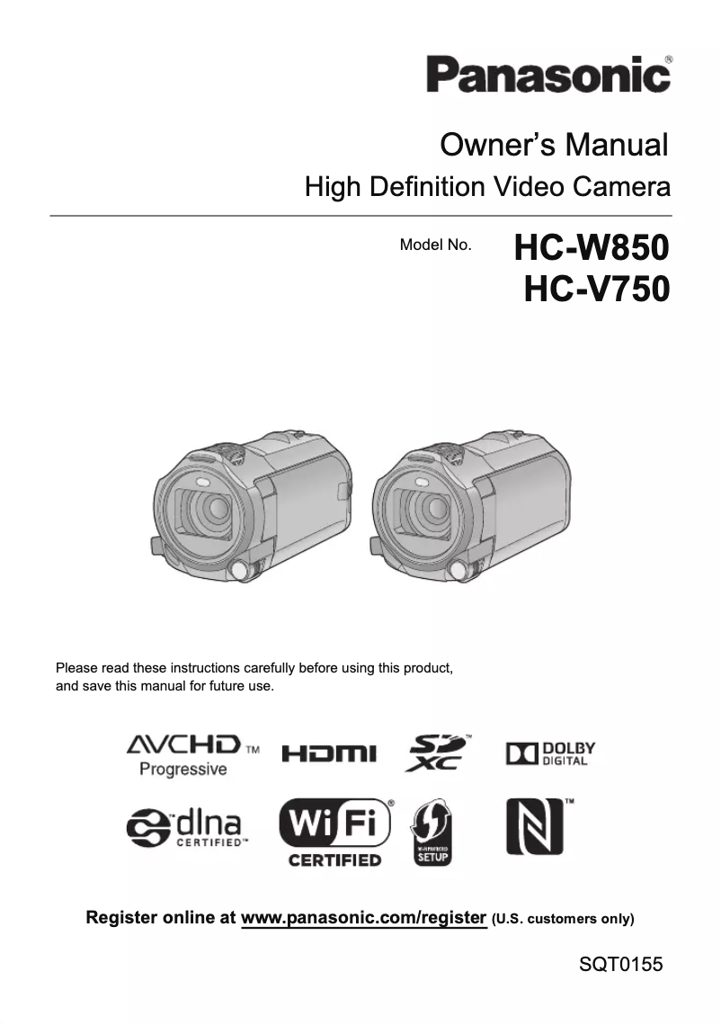 Page 1 of the manual User Manual Panasonic HC-V750K