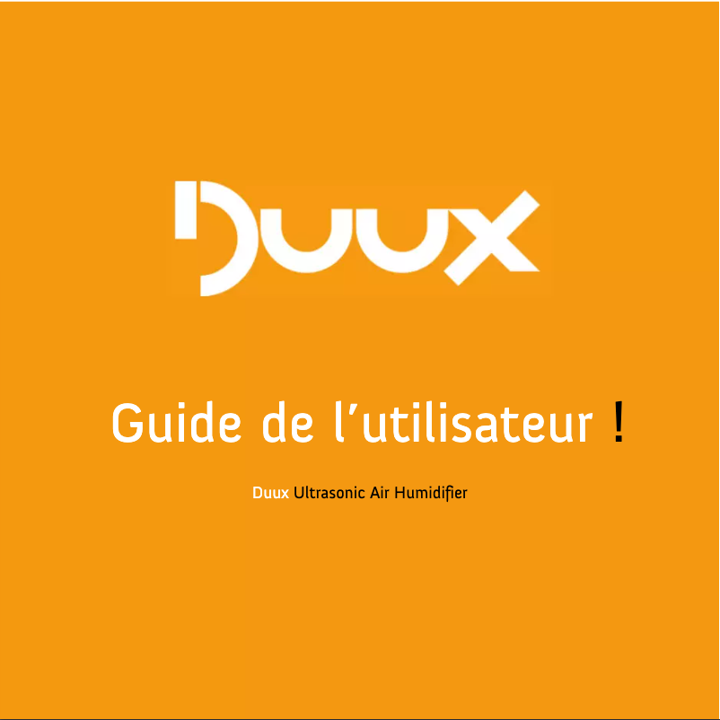Page 1 of the manual User Manual Duux Ultrasonic air humidifier