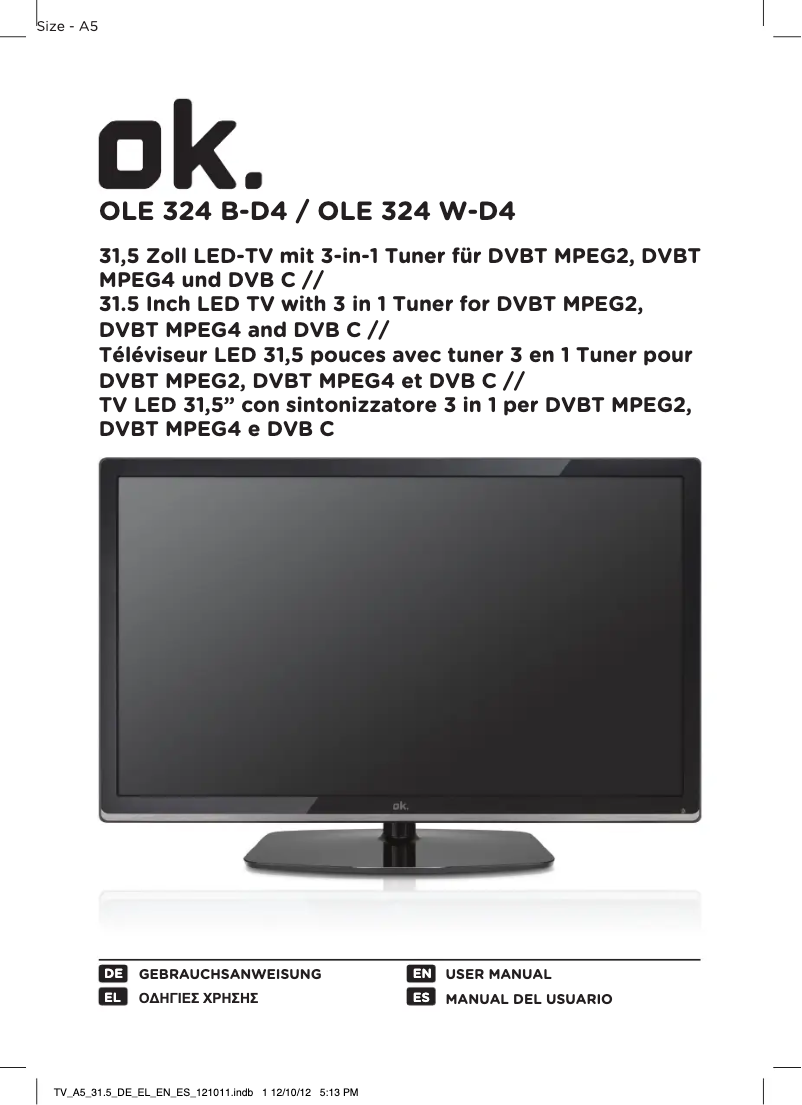 First page image of the manual for OLE 324 W-D4