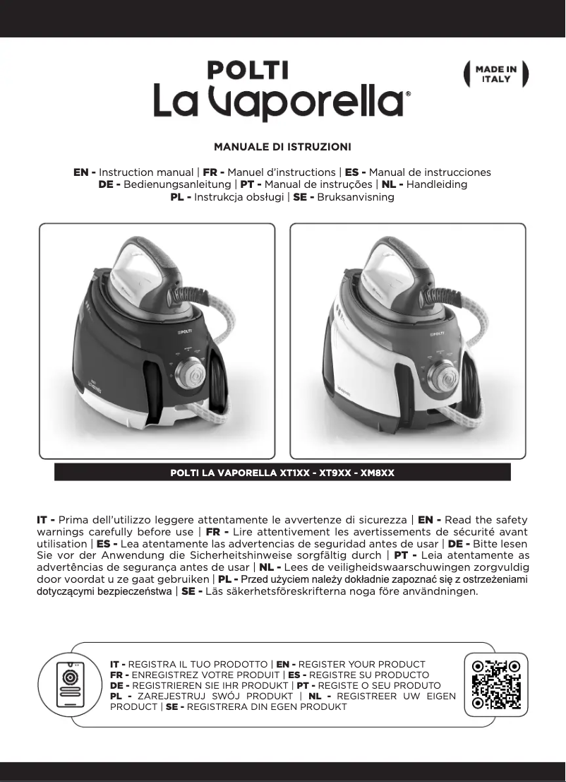 First page image of the manual for La Vaporella XM84C
