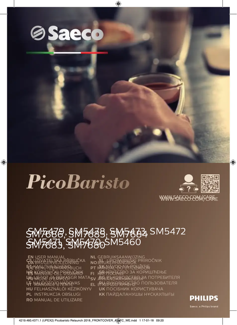 First page image of the manual for Saeco Picobaristo SM5460