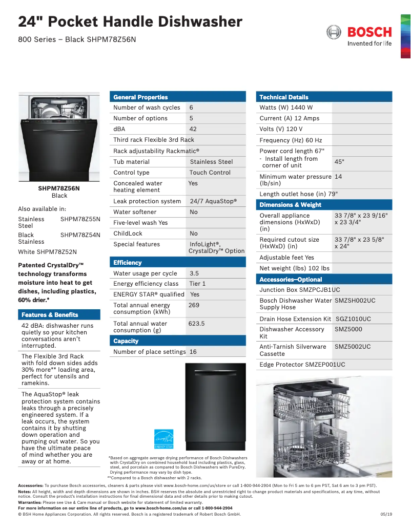 First page image of the manual for SHPM78Z56N