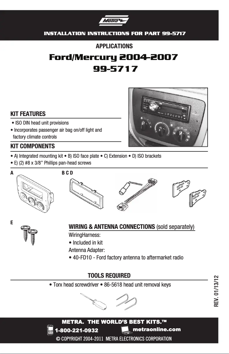 First page image of the manual for 99-5717