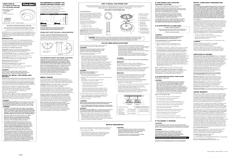 Page 1 of the manual User Manual First Alert SLED177