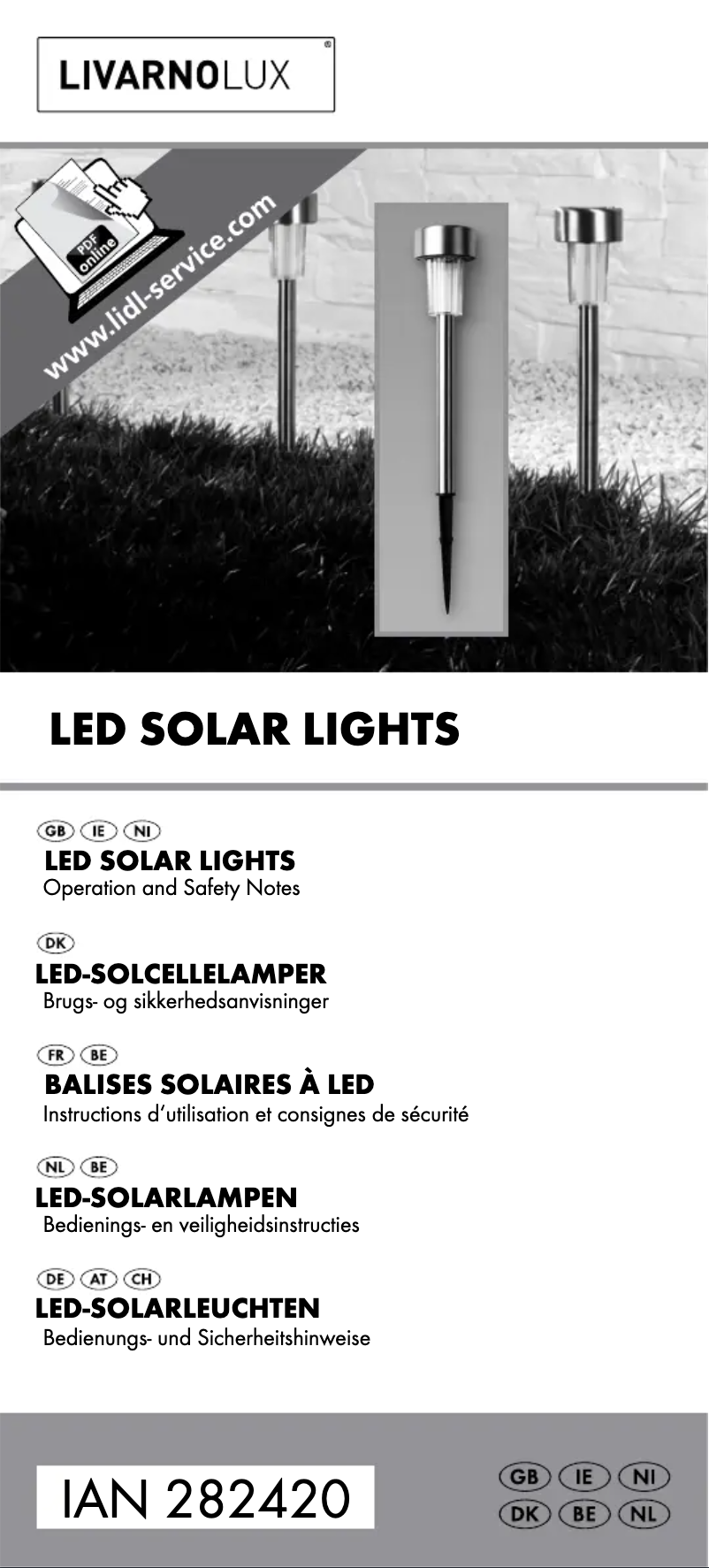 First page image of the manual for IAN 282420