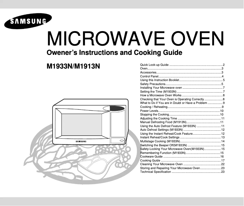 Page 1 of the manual User Manual Samsung M1933N