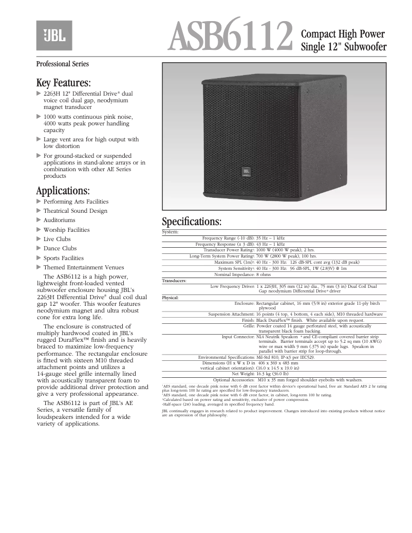 First page image of the manual for ASB6112