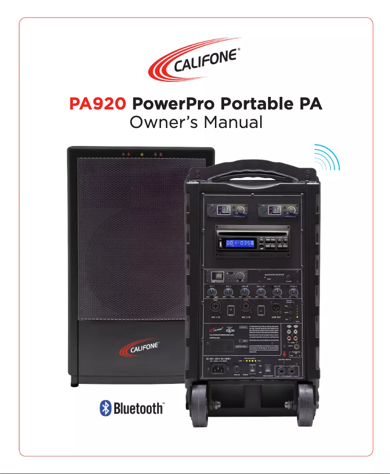First page image of the manual for PowerPro PA920