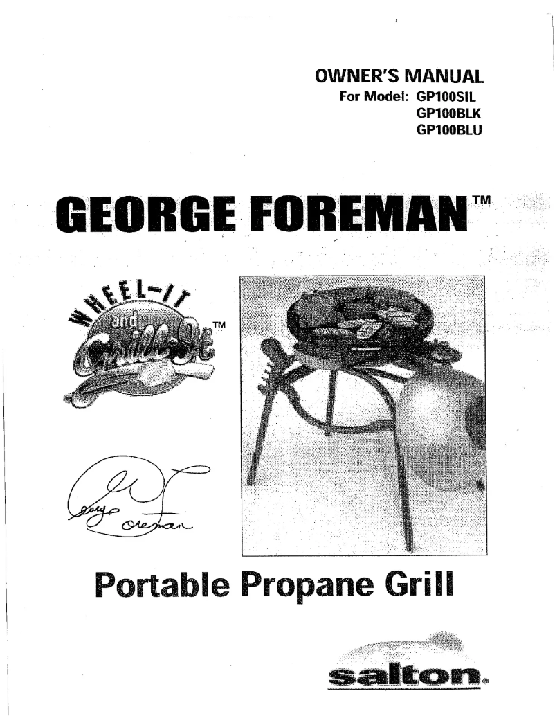 Page 1 of the manual User Manual George Foreman GP100BLK