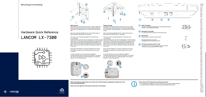 Page 1 de la notice Manuel utilisateur Lancom LX-7300