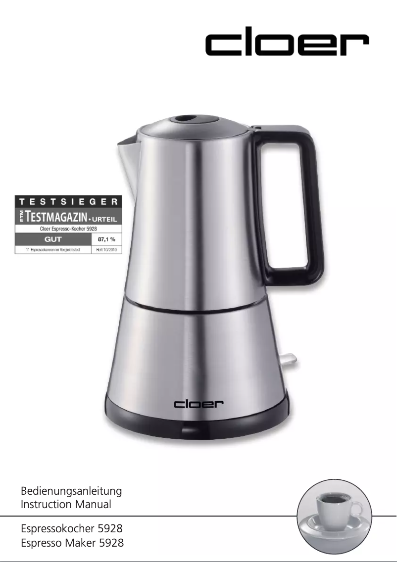 First page image of the manual for 5928