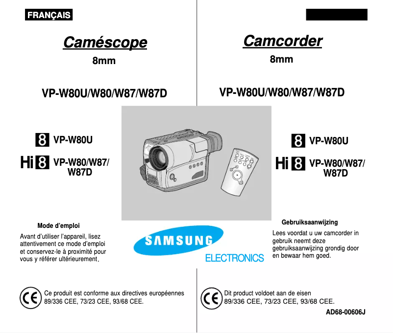 First page image of the manual for VP-W80