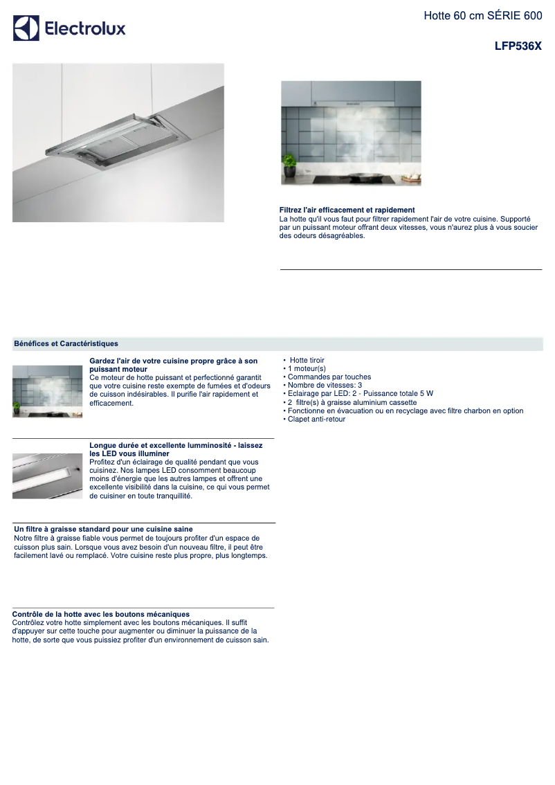 First page image of the manual for LFP536X