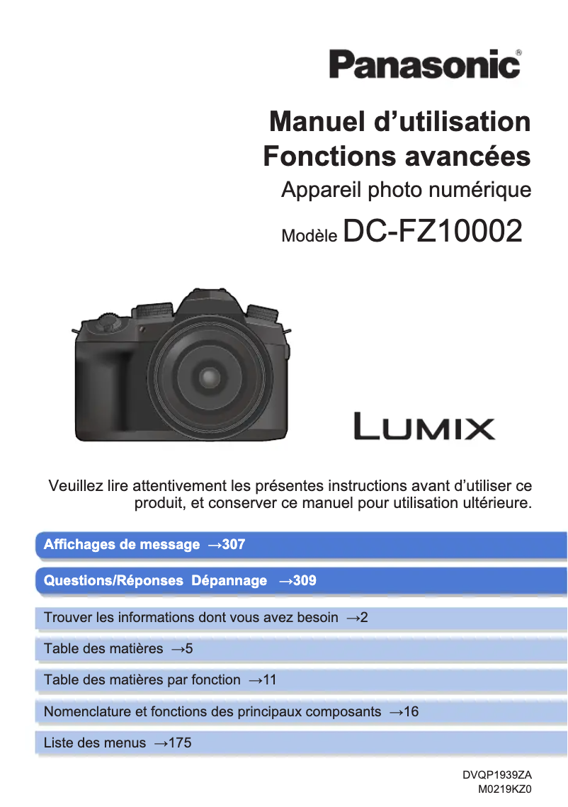 First page image of the manual for Lumix DCF-Z10002
