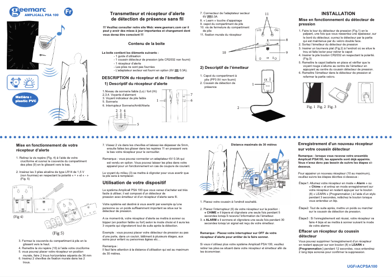 First page image of the manual for AMPLICALL PSA100