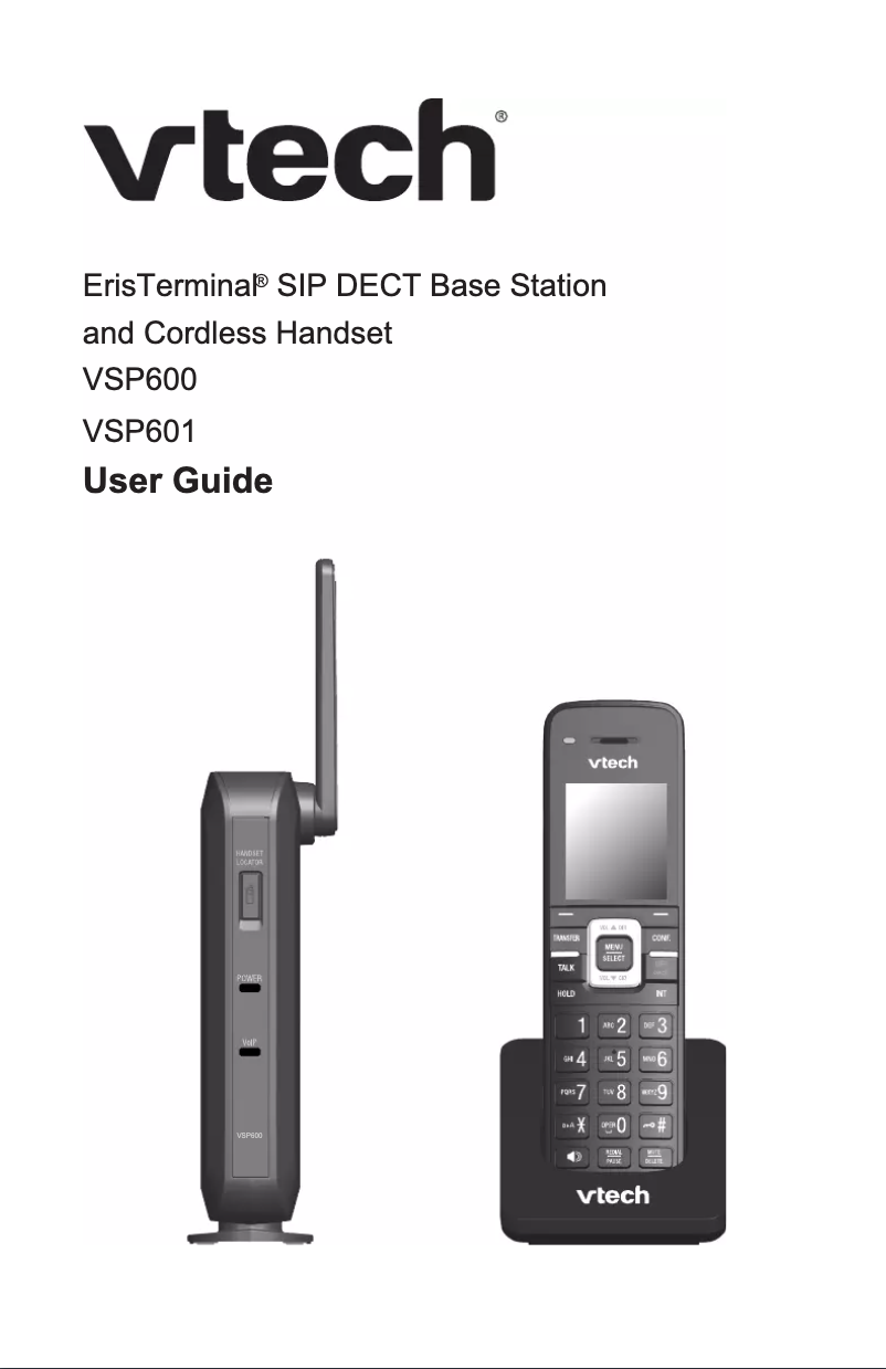 Page 1 of the manual User Manual Vtech ErisTerminal VSP601