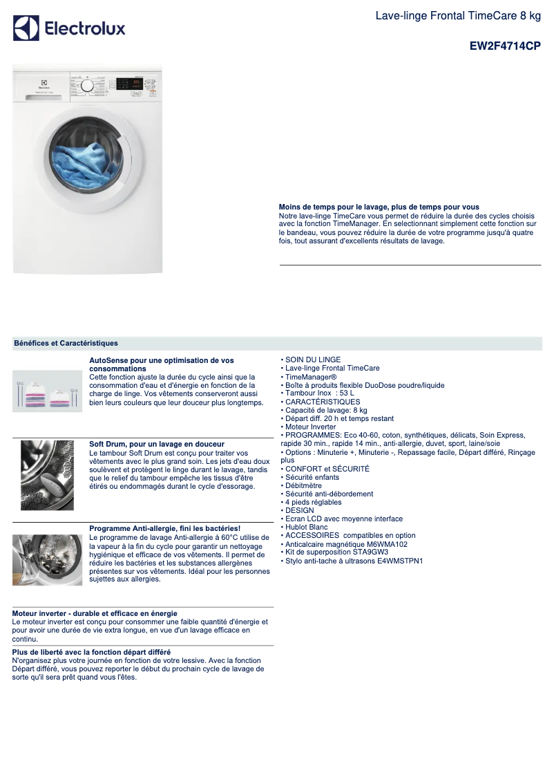 First page image of the manual for EW2F4714CP