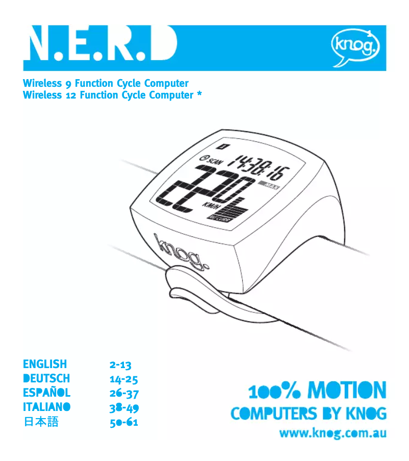 First page image of the manual for Nerd 9